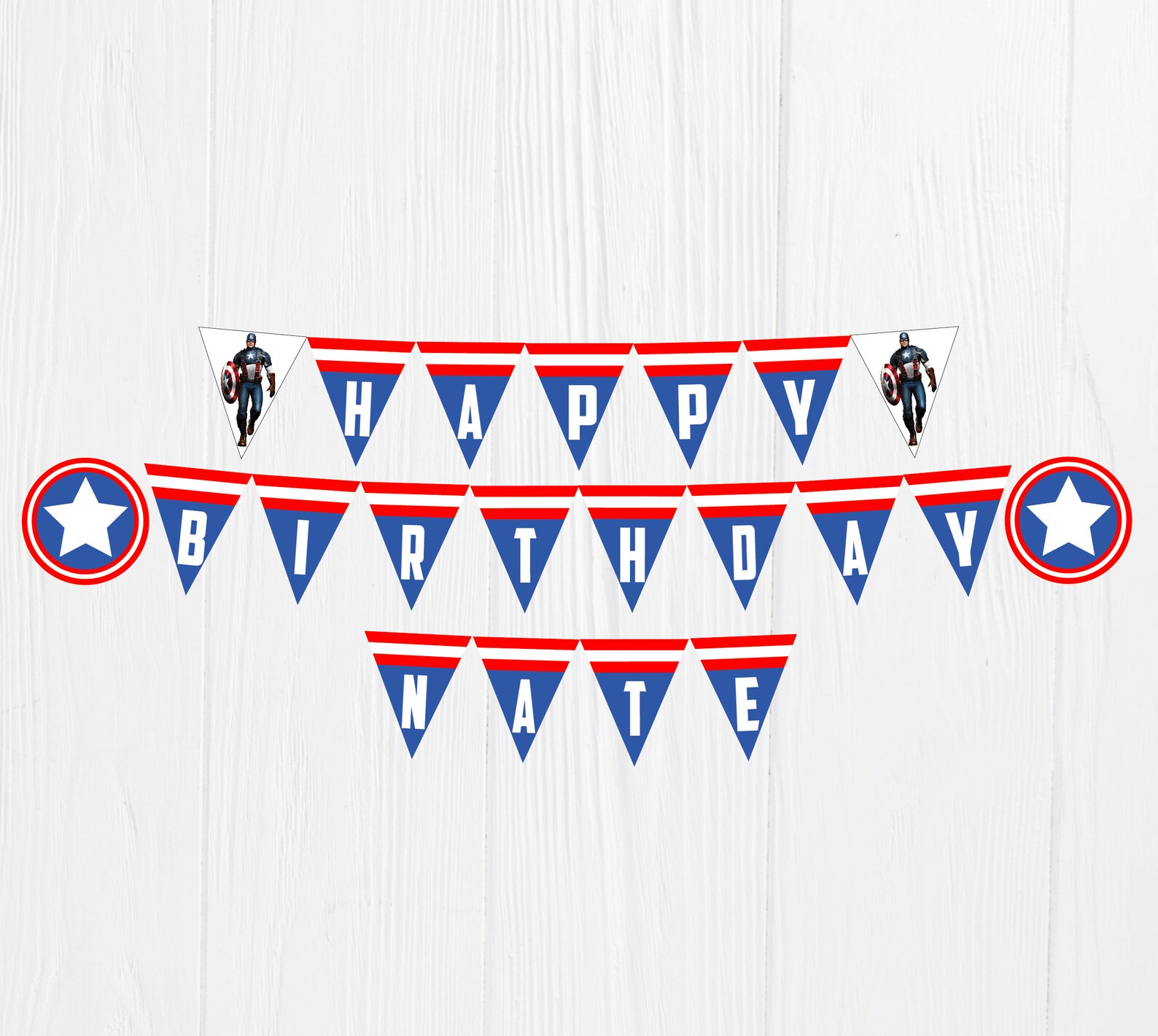 Captain America Birthday Banner Captain America Printable - Etsy España