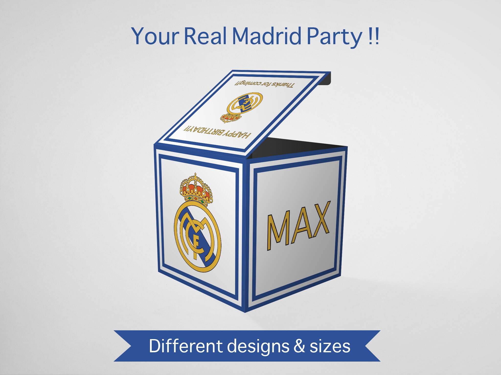 REAL MADRID Birthday Party Bundle Kit Set Real Madrid Etsy UK