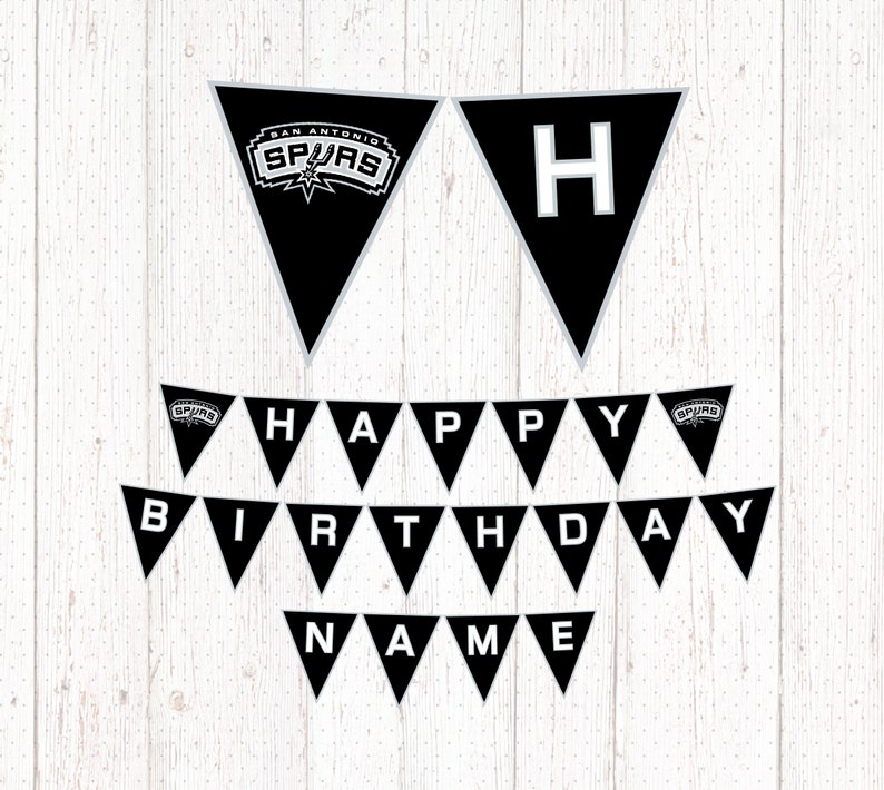 San Antonio Spurs Content Birthday NBA Printable Banner Get together picture regarding Spurs Schedule Printable called San Antonio Spurs Delighted Birthday NBA Printable Banner Occasion