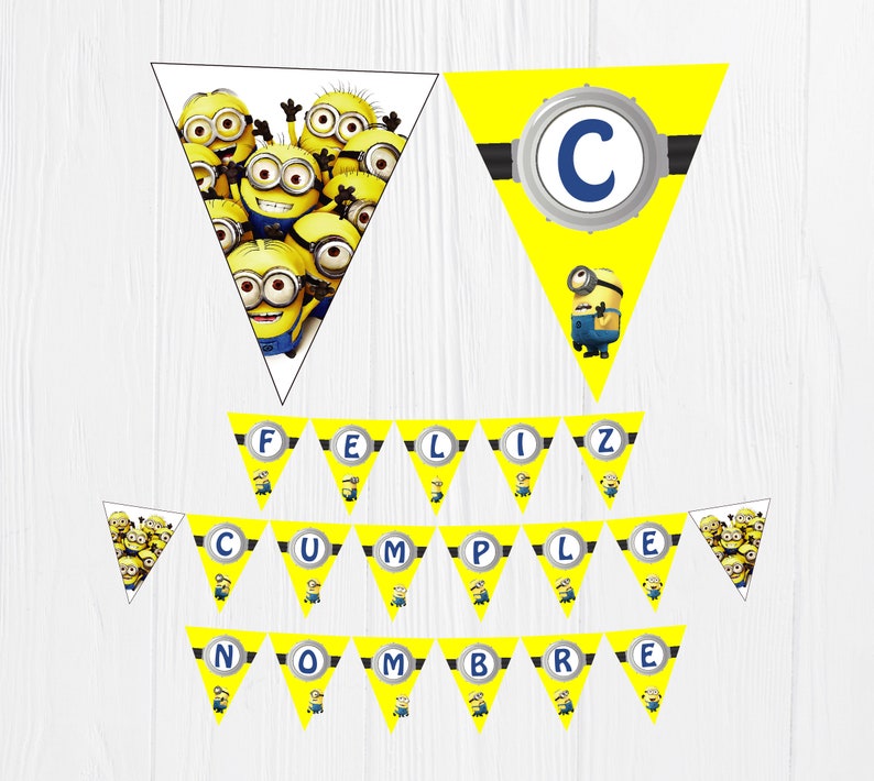 Despicable Me Minions Birthday Banner Minion Digital - Etsy Denmark