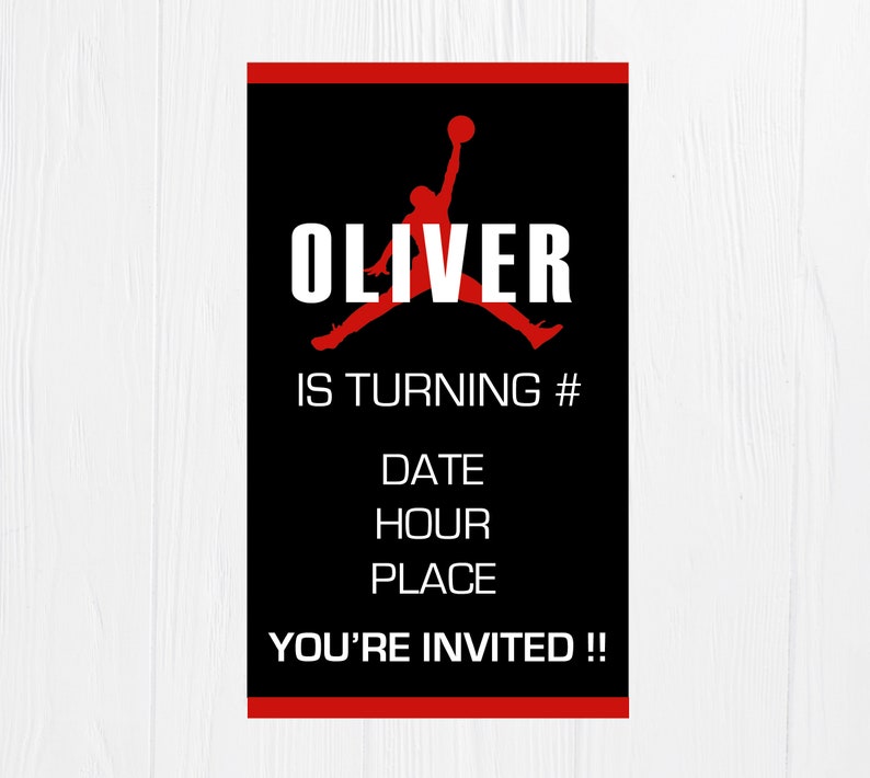 Jordan Jumpman Invitation Jordan Jumpman Digital Birthday Etsy