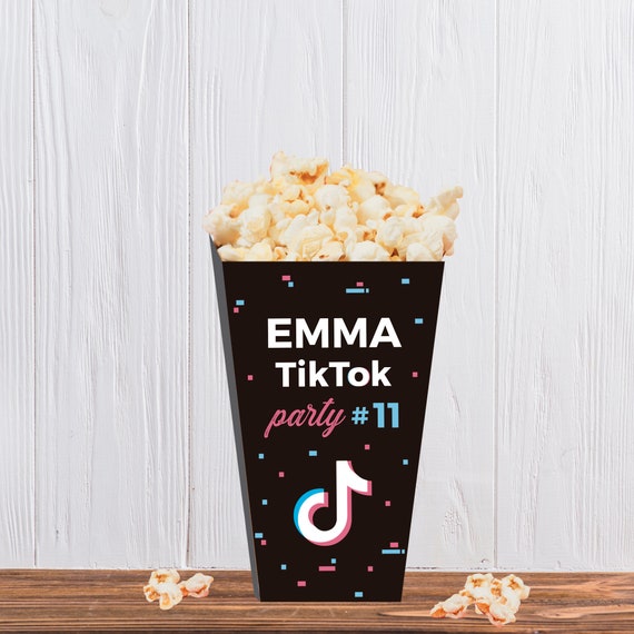 TikTok Popcorn box Tiktok Digital Printable Popcorn box Etsy