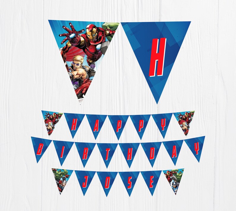 Avengers Banner Avengers Digital Printable Birthday Banner - Etsy France