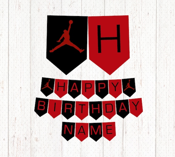 Jordan Jumpman Printable Joyful Birthday Banner Celebration basketball photo relating to Printable Happy Birthday Banner identified as Jordan Jumpman Printable Satisfied Birthday Banner Get together basketball