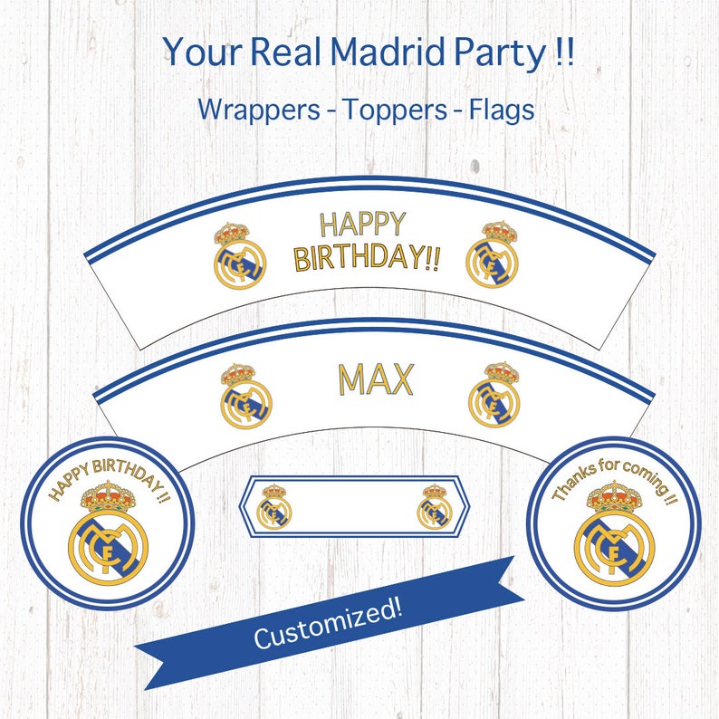 REAL MADRID Birthday Party Bundle Kit Set Real Madrid Etsy UK