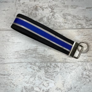 Thin Silver Line / Thin Blue Line / Corrections / Corrections Officer / Law Enforcement Wristlet Keychain / Keyfob / Key Wristlet
