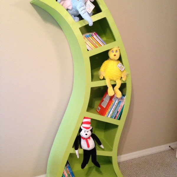 Dr Seuss wooden unique whimsical custom bookcase