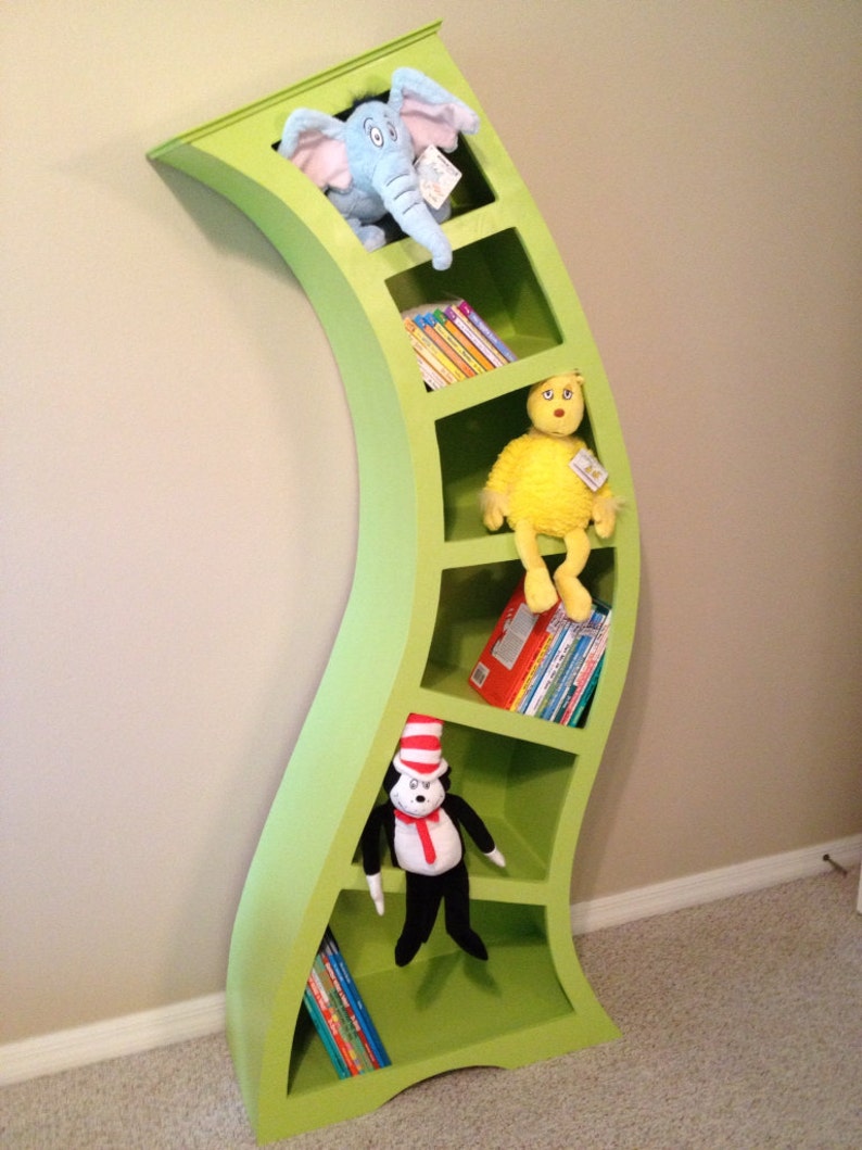 Dr Seuss wooden unique whimsical custom bookcase Etsy