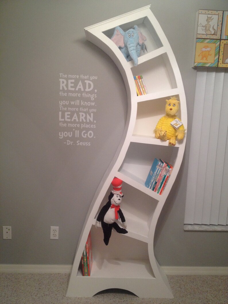 Dr Seuss wooden unique whimsical custom bookcase Etsy
