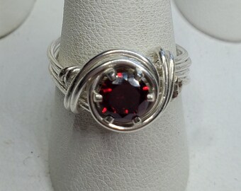 Garnet CZ Ring