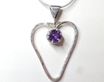 Heart Amethyst Necklace