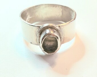 Oval Moonstone Fine Silver Ring