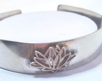 Sterling Silver Lotus Bracelet Hand crafted