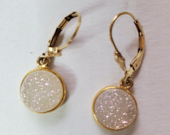White Crystal Druzy earrings