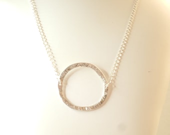 Fine Silver Zen Circle Necklace