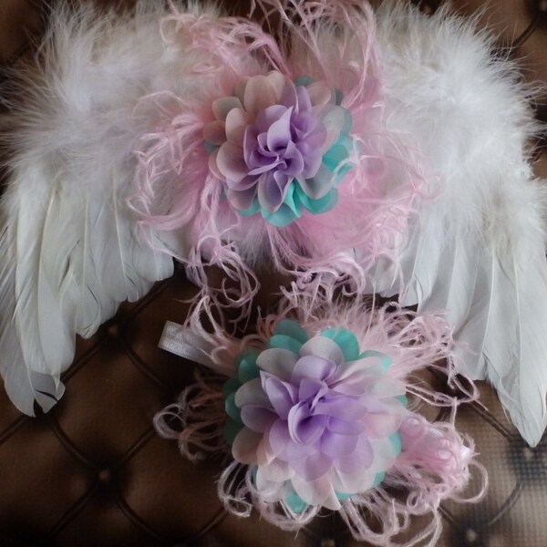 Baby Angel Wings for Photography Prop for Baby or Toddler - Baby Wings - Headband Set - Headband Gift Set - Baby Gift Set