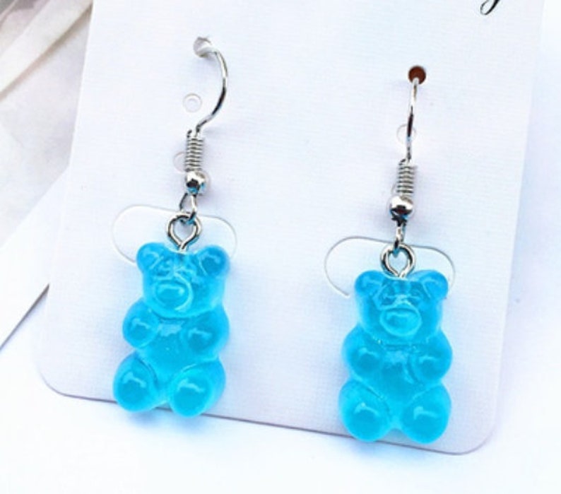 Blue Gummy Bear Earrings
