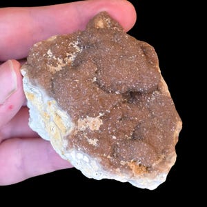 Raspberry Druzy Quartz Specimen | Raw Red Brown Sugary Crystals | Gemstone Decor Natural Home Accents | Gem & Mineral Collection | Rock Gift
