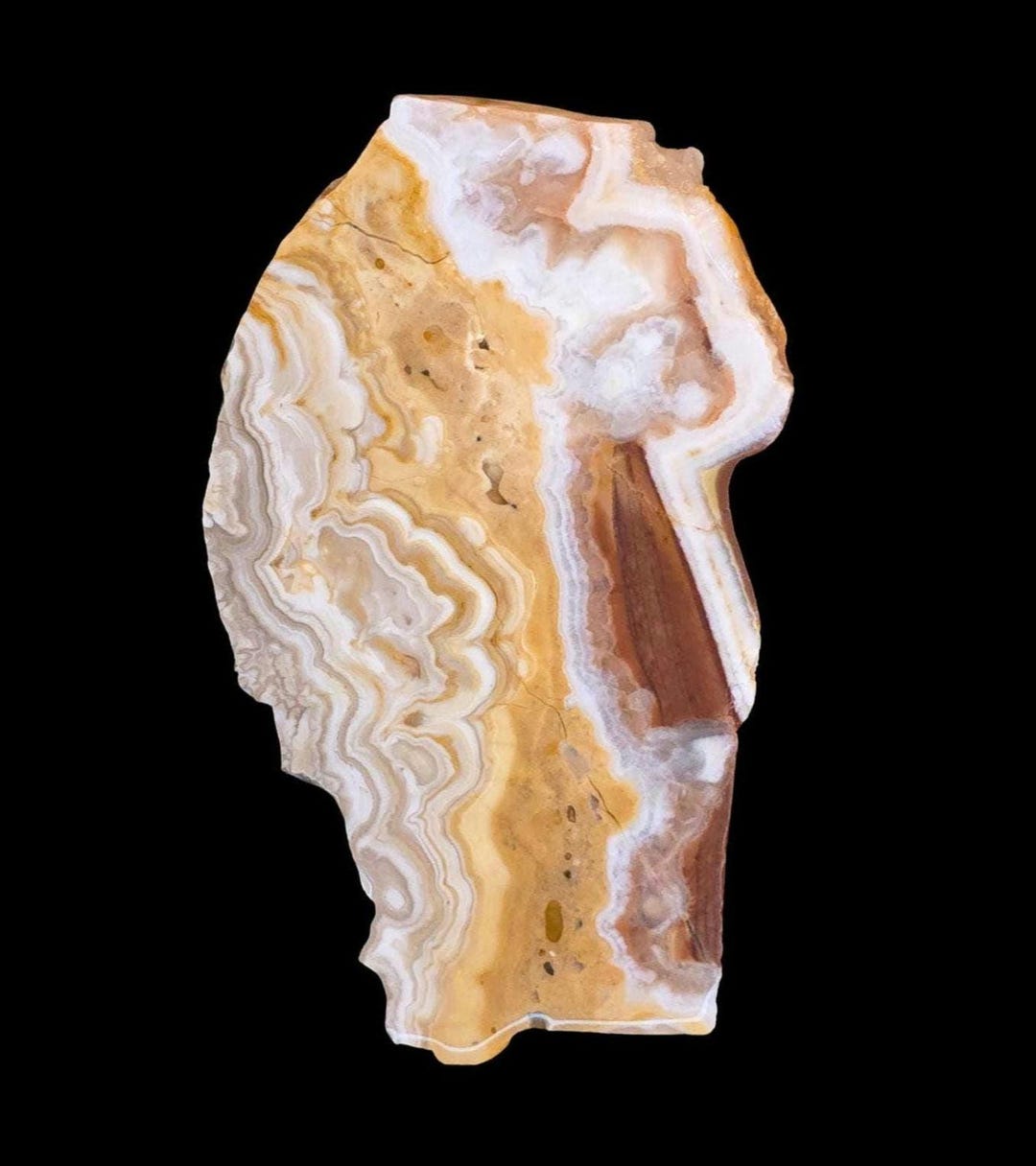 Banded Calcite Slab | Raw Calcite Slice | Lace and Stripes | Lapidary ...