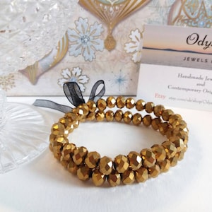 Crystal bracelet, stretch bracelet, gold bracelet, crystal, wedding, bride, bridesmaids,  birthday, mothers day, sparkle