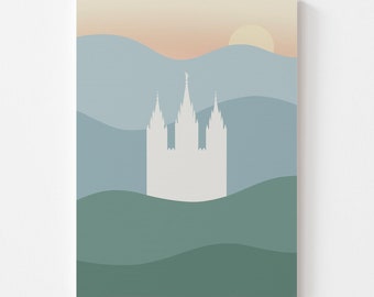 Afdrukbaar kunstwerk tempel Salt Lake City | LDS-tempel afdrukbaar | Kerk van Jezus Christus | Tempelprint | Huwelijkscadeau | Jubileumcadeau