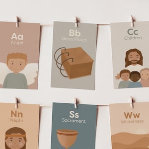 Tarjetas ABC del Libro de Mormón / Imprimible Primaria / Decoración Primaria del Libro de Mormón / Tarjetas didácticas del Libro de Mormón / Libro Primario SUD de Mormón
