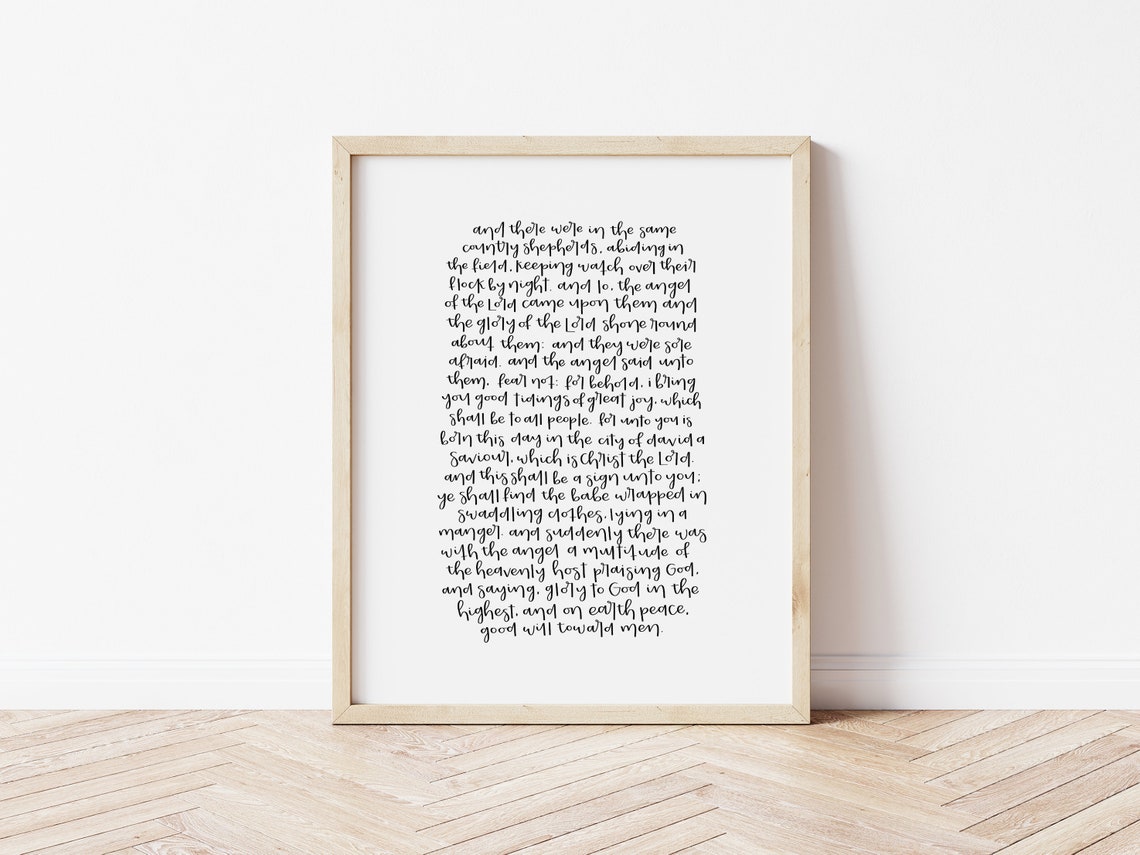 Luke 2 Printable Christmas Print Scripture Wall Art | Etsy