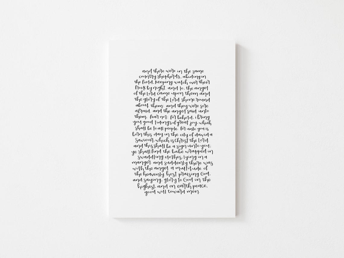 Luke 2 Printable Christmas Print Scripture Wall Art | Etsy