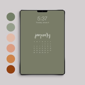 NEW 2025 iPad Wallpaper Calendar Color #3 | Digital Calendar | Minimalist Calendar | Calendar Wallpaper | Background Wallpaper