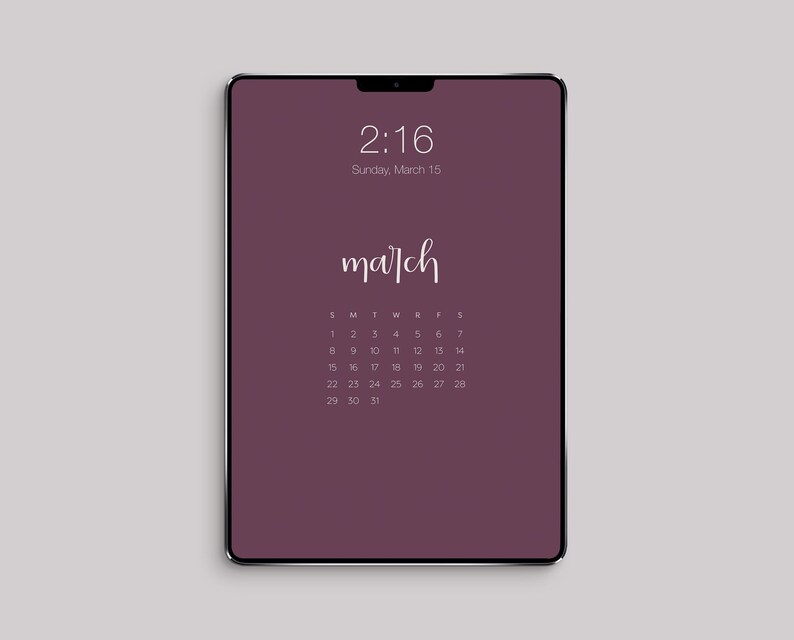 NIEUW iPad-achtergrondkalender 2026 | Digitale kalender | Minimalistische kalender | Kalenderbehang | Achtergrondbehang afbeelding 3