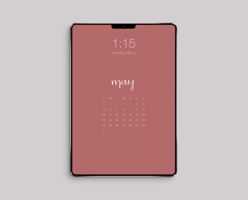 NIEUW iPad-achtergrondkalender 2026 | Digitale kalender | Minimalistische kalender | Kalenderbehang | Achtergrondbehang afbeelding 5