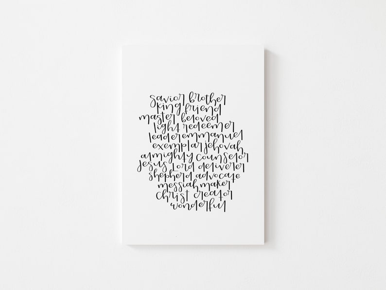 Names for the Savior Printable | Names of Christ | Religious Wall Art ...
