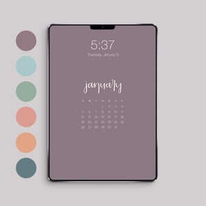 NEW 2025 iPad Wallpaper Calendar Color #1 | Digital Calendar | Minimalist Calendar | Calendar Wallpaper  | Background Wallpaper