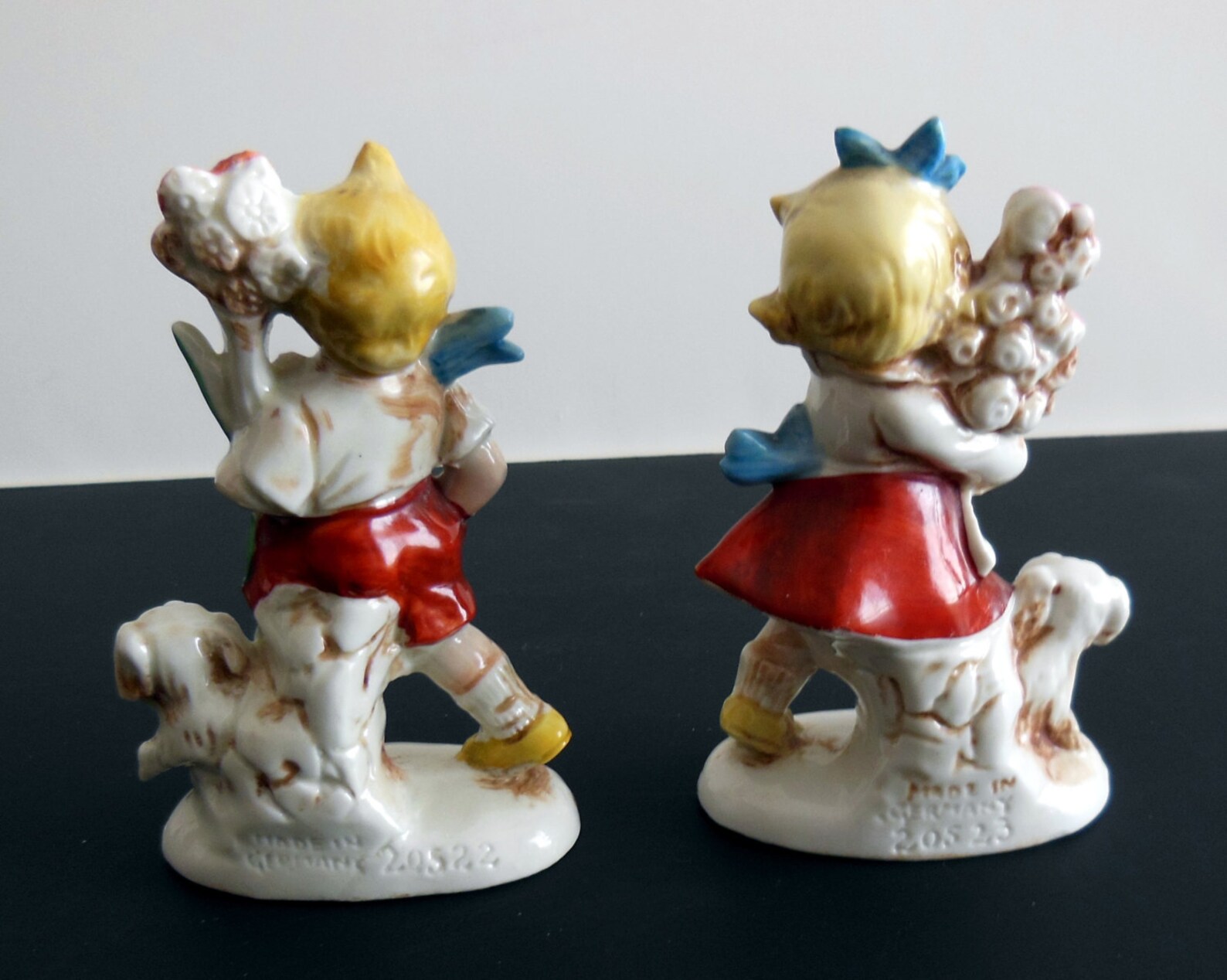 ON SALE Antique Pair German Figurines Boy and Girl Etsy