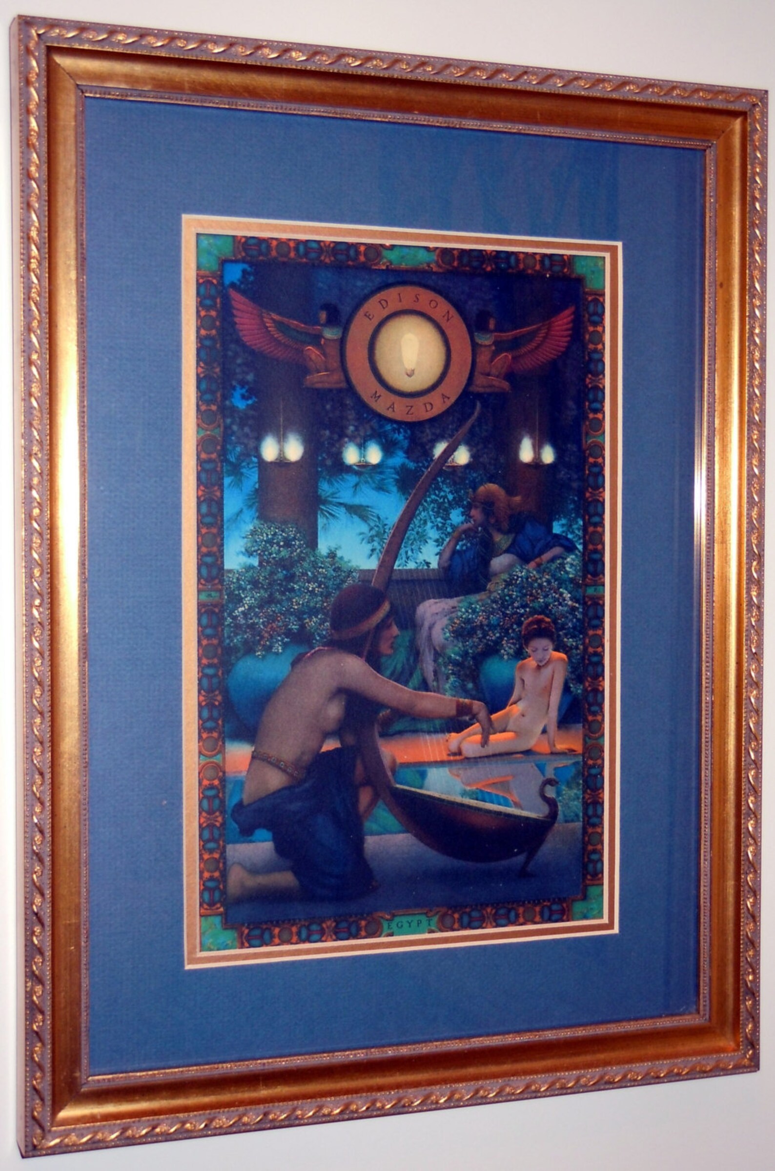 Maxfield Parrish Original 1922 Small Cropped EGYPT Edison