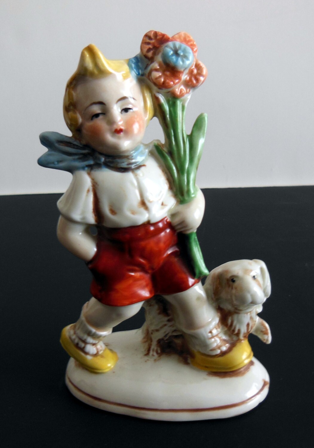 ON SALE Antique Pair German Figurines Boy and Girl Etsy