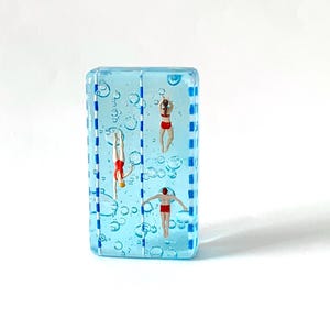 Miniature Swimming Pool Cast in Resin, Desktop, Paperweight