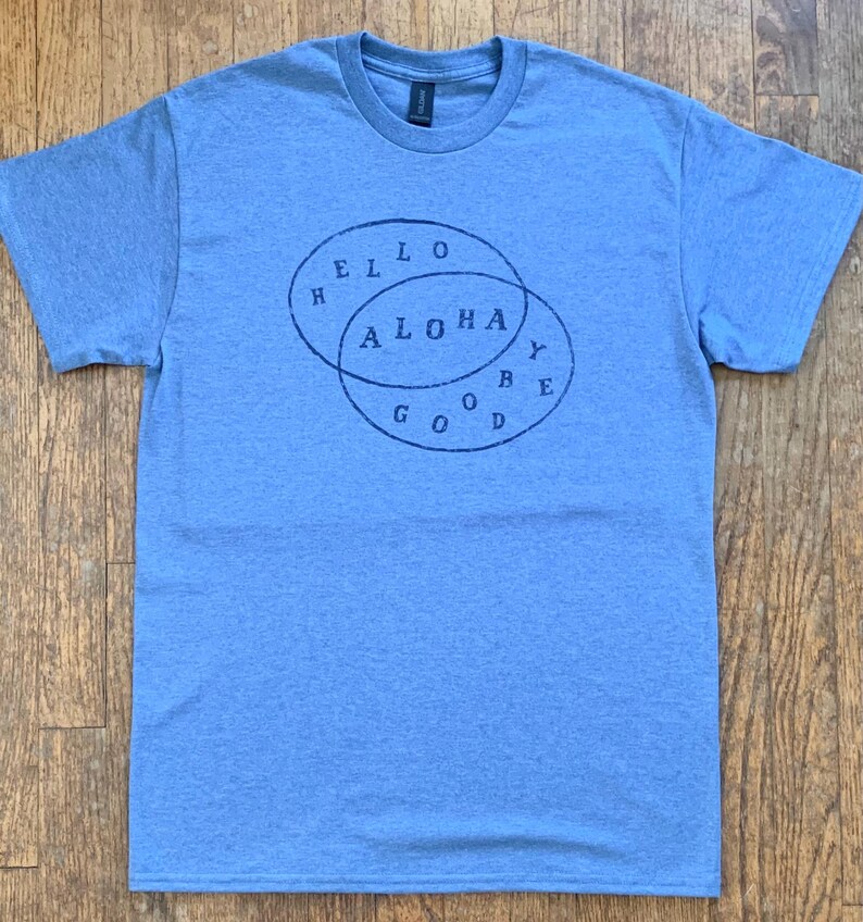 Aloha, Hello, Goodbye in a Venn Diagram, T-shirt for Men, Unisex - Etsy