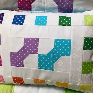 Rainbow Bows Baby Quilt and PillowPattern image 3