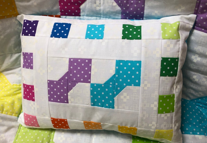 Rainbow Bows Baby Quilt and PillowPattern image 3