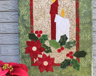 Kaarslicht Kerst Quilt Muur Opknoping Patroon PDF