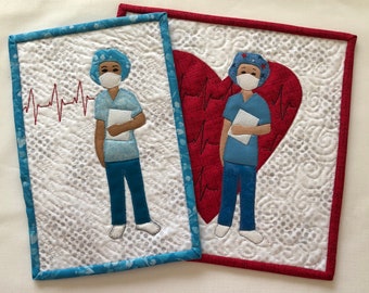 Unerschrockener Mug Rug oder Quilt Blockmuster