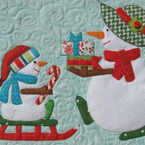 Snow Family Holiday Table Runner or Wall Hanging Pattern image 4