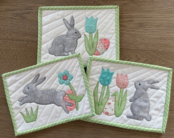 Egg Hunt Mug Rug Trio Quilting Pattern