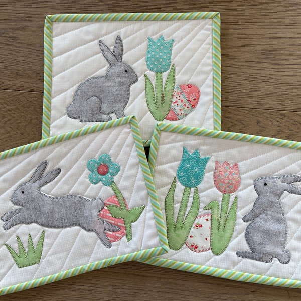 Egg Hunt Mug Rug Trio Quilting Pattern