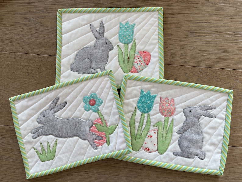 Egg Hunt Mug Rug Trio Quilting Pattern Etsy
