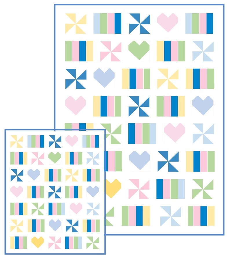 Hearts and Pinwheels Baby Quilt Pattern