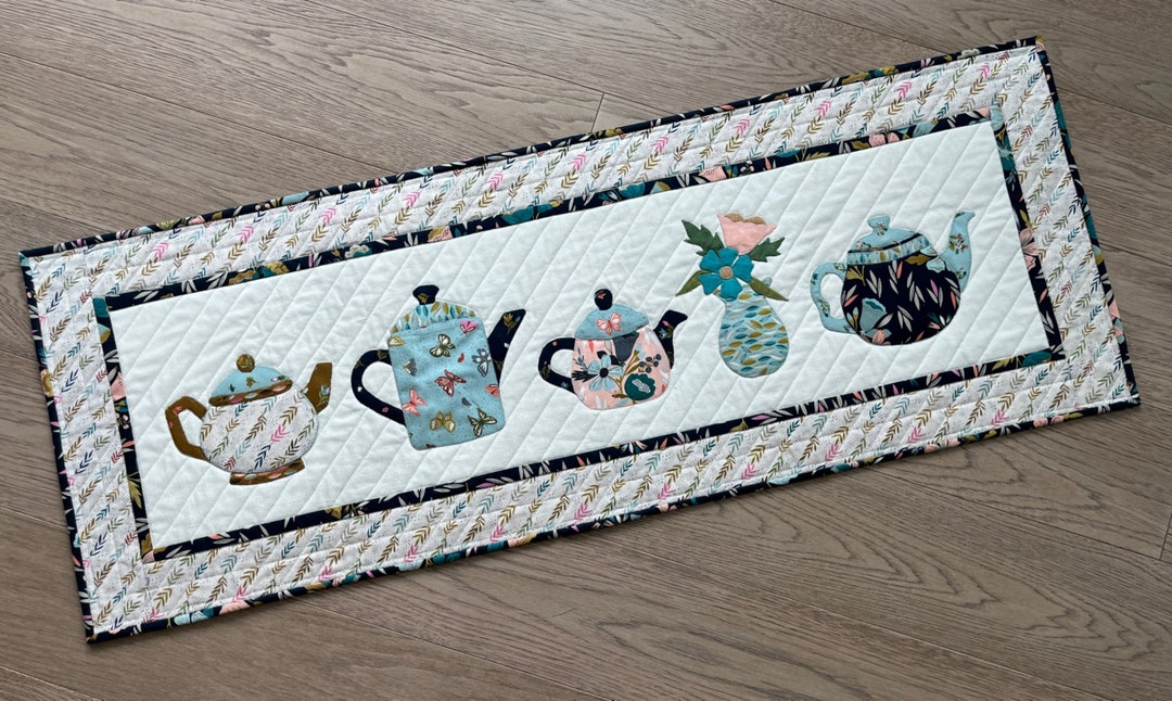 Teapots Table Runner or Wall Hanging Pattern Etsy