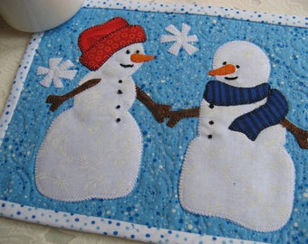 Winter Romantik Mug Rug Pattern