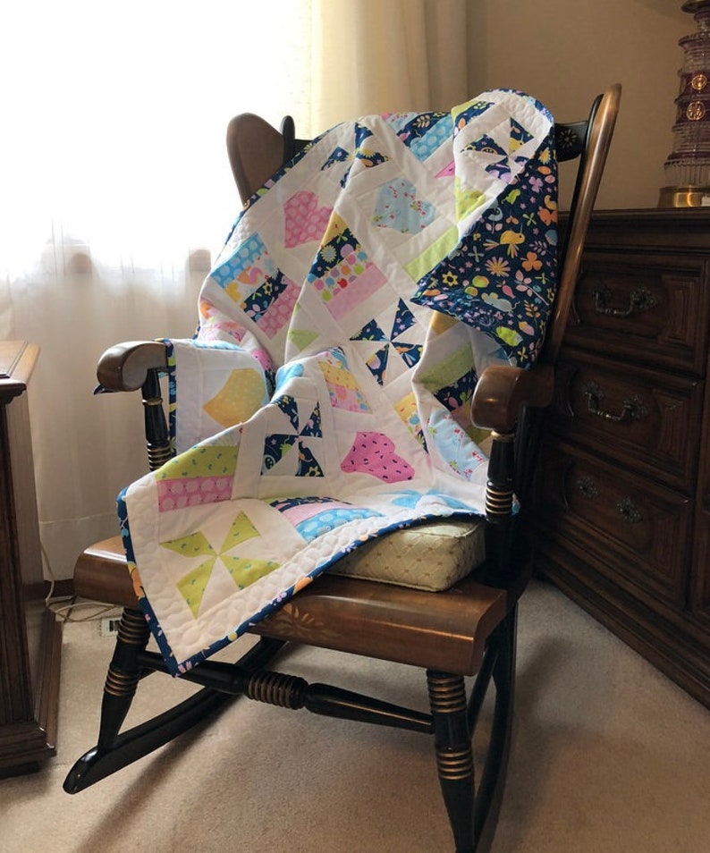 Hearts and Pinwheels Baby Quilt Pattern